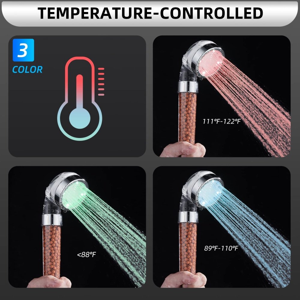 Descubre el Cabezal de Ducha con Luces LED Térmicas y Filtro de Perlas Minerales: El Regalo Perfecto