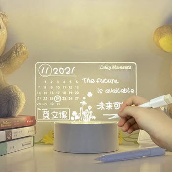 Tablero de Notas Acrílico con Lápiz y Luz LED: El Regalo Perfecto para Tu Mesa de Noche