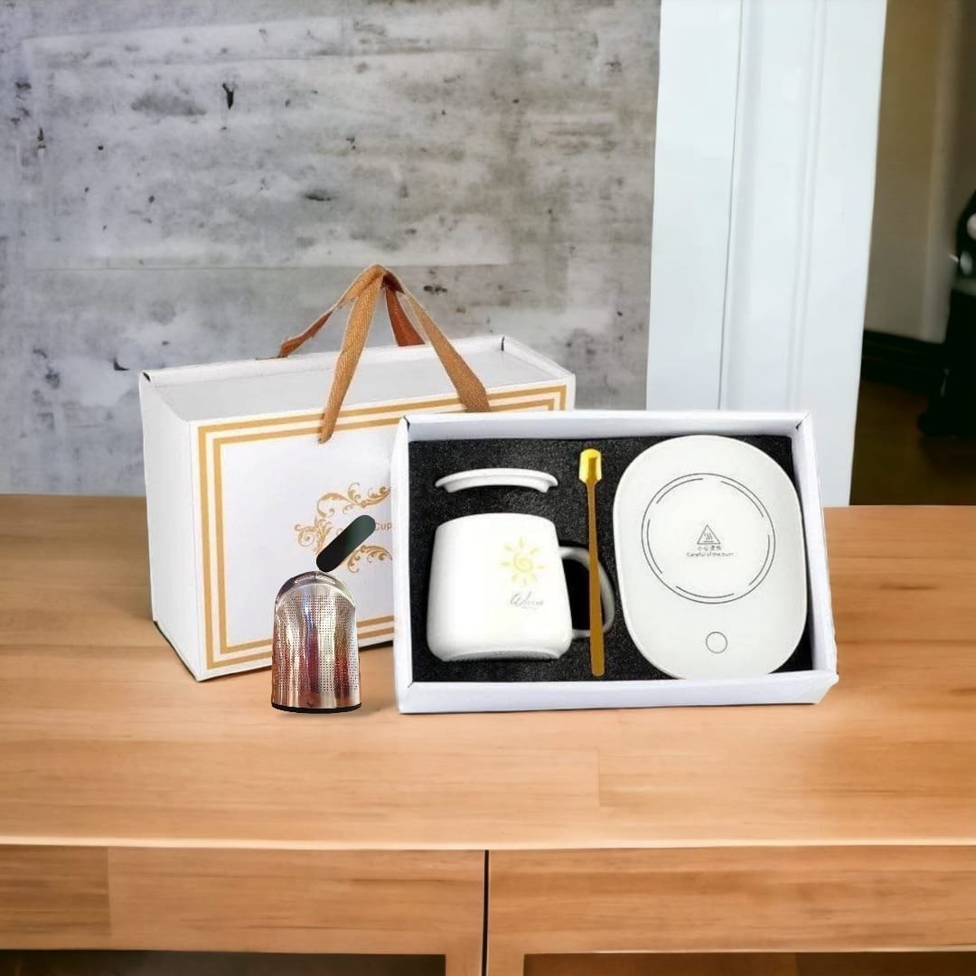 Taza de Cerámica con Base Calentadora: El Regalo Perfecto para Amantes del Café y el Té